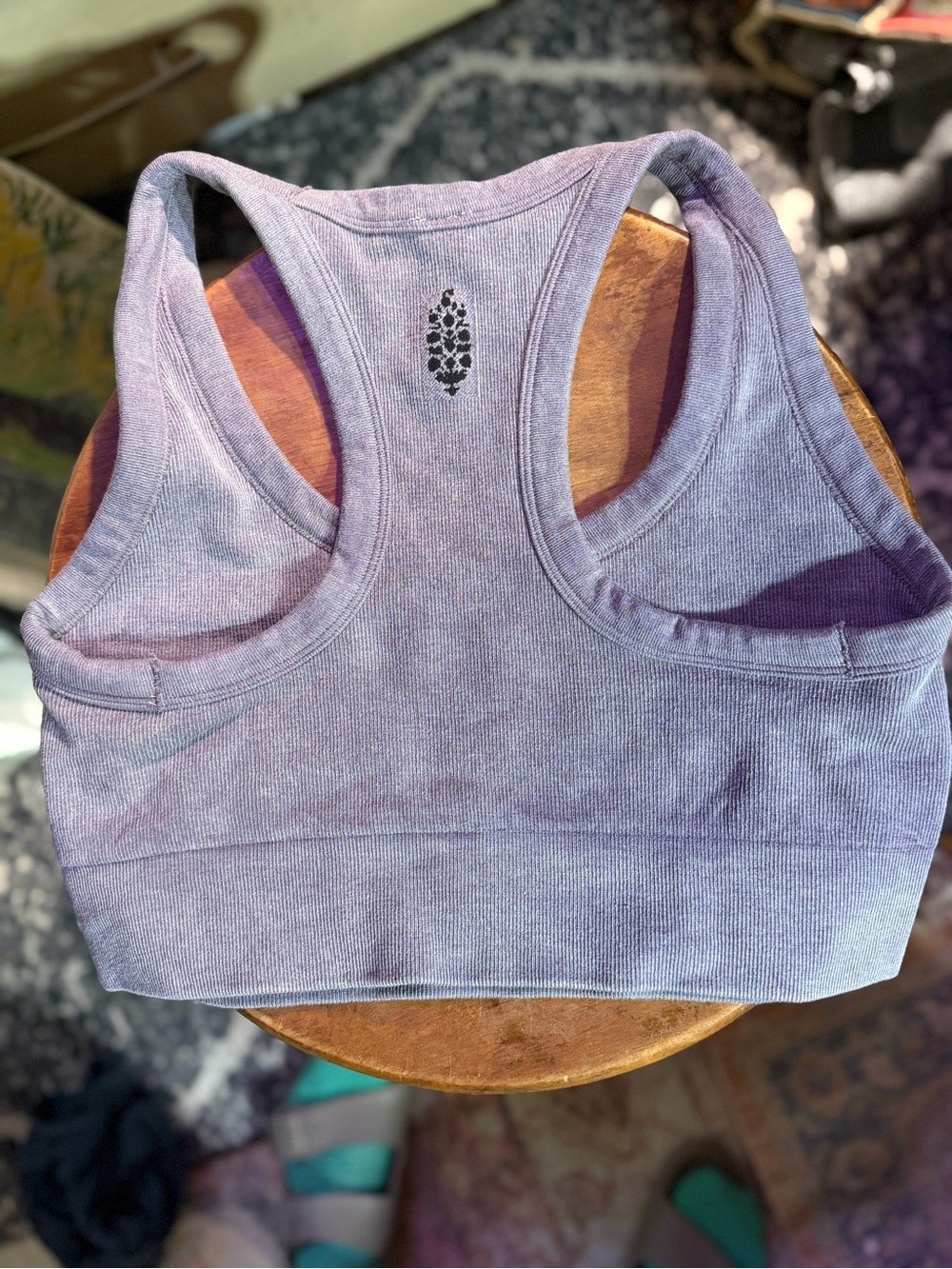Free People Grey Ribbed Racerback Bralette - Picture 3 of 3